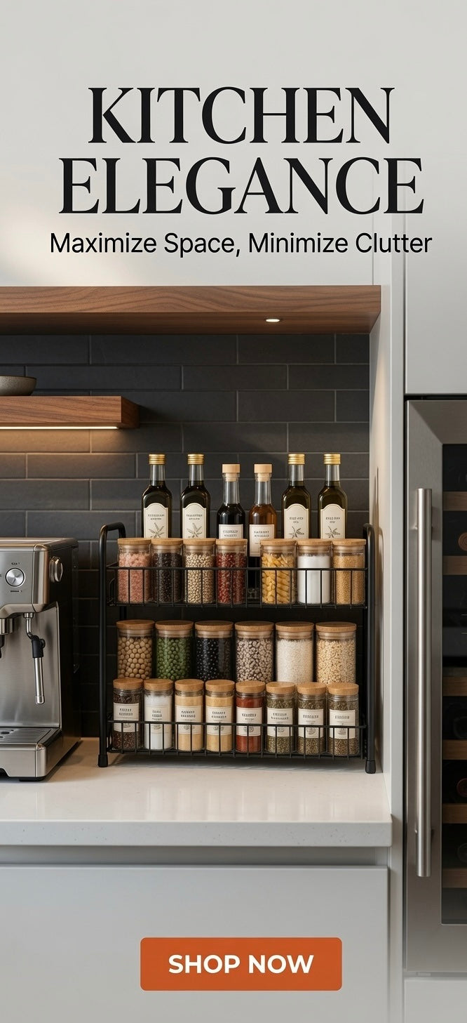 Spice Rack organiser for 2Tier counter shelf