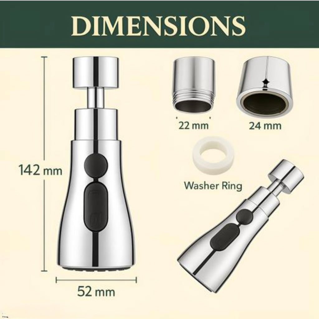 Flexible Tap Extension For Kitchen Sink with 360•rotation Stainless steel .