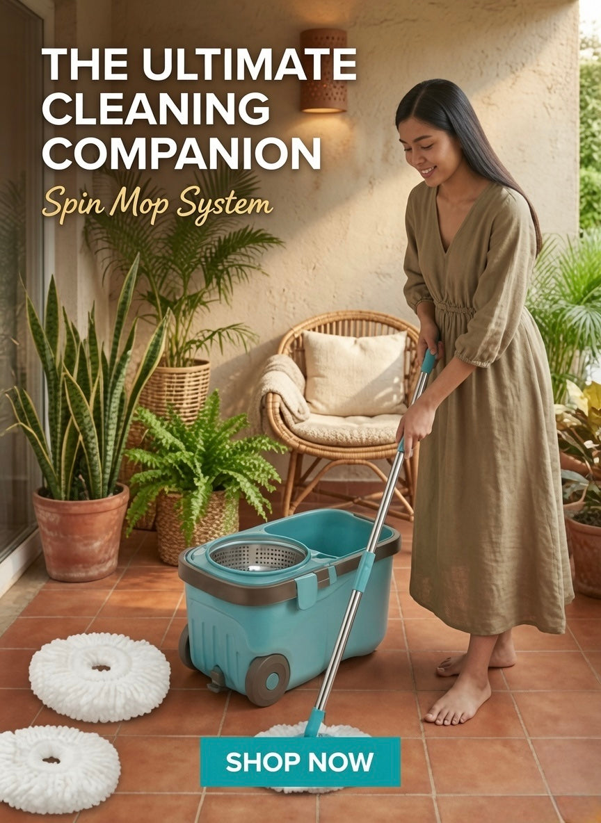 Spin floor cleaning | Easy advance tech bucket mop & two microfibres refill