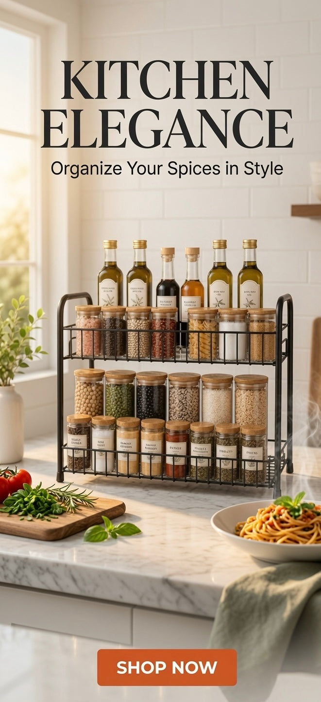 Spice Rack organiser for 2Tier counter shelf